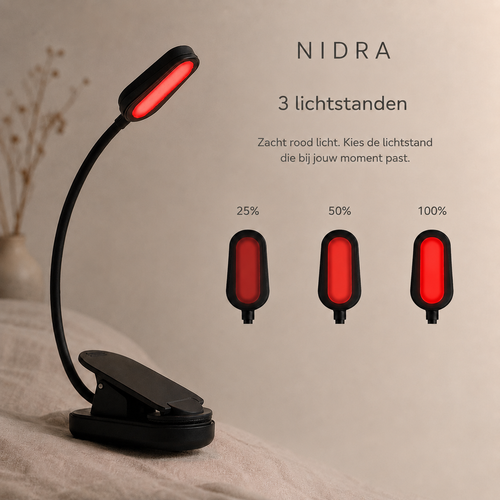 NIDRA Leeslampje met rood licht